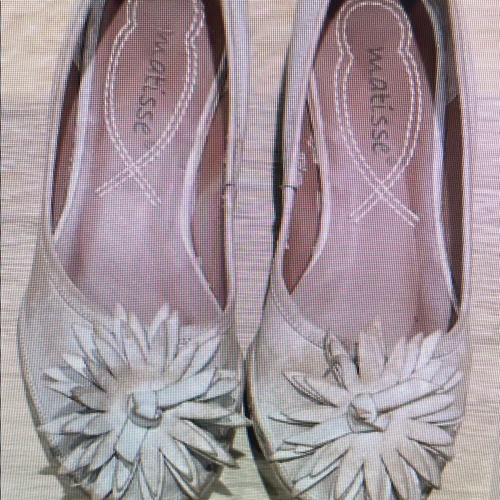 Melissa Cream Flats with Floral Design